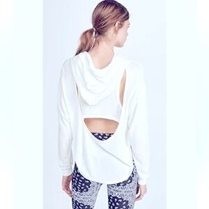 Free People Movement Back Into It XS White Buttery SOFT Racerback Hoodie